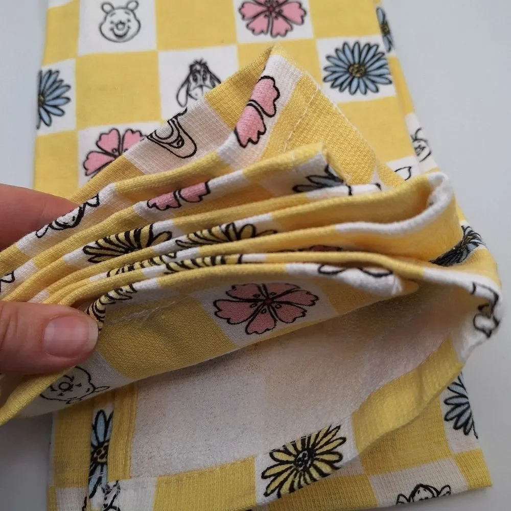 Winnie the Pooh Yellow Checkered Kitchen Towel Set